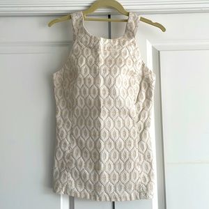 White and cream textured fabric summer top